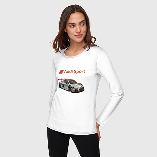 Женский лонгслив Audi sport - racing team / Белый – фото 3