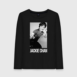 Лонгслив хлопковый женский Jackie Chan!, цвет: черный