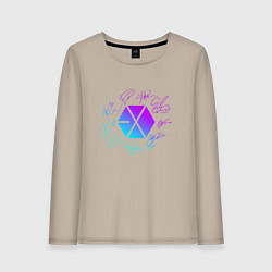 Женский лонгслив EXO BAND NEON LOGO АВТОГРАФЫ