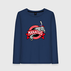 Лонгслив хлопковый женский Brevard County Manatees - baseball team, цвет: тёмно-синий