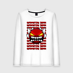 Женский лонгслив GEOMETRY DASH КРАСНЫЙ ОГНЕННЫЙ ДЕМОН