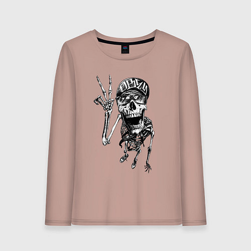 Женский лонгслив Skeleton dude / Пыльно-розовый – фото 1