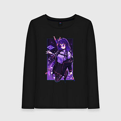 Лонгслив хлопковый женский Баал модная Шогун Райден Геншин, цвет: черный