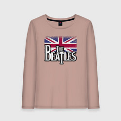 Лонгслив хлопковый женский The Beatles Great Britain Битлз, цвет: пыльно-розовый