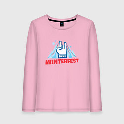 Лонгслив хлопковый женский Winterfest, цвет: светло-розовый