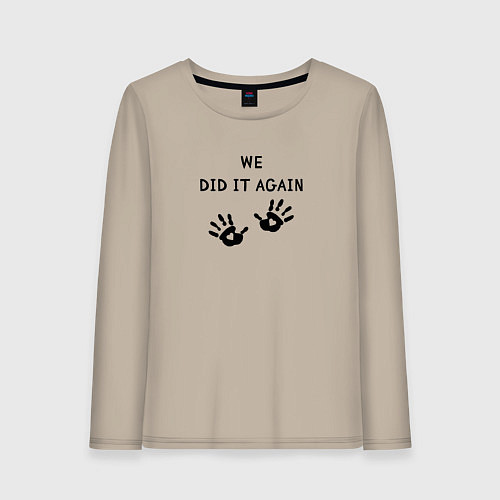 Женский лонгслив We did it again / Миндальный – фото 1