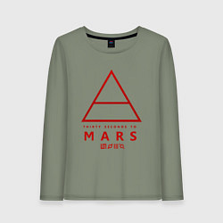 Лонгслив хлопковый женский 30 Seconds to Mars рок, цвет: авокадо