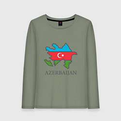 Лонгслив хлопковый женский Map Azerbaijan, цвет: авокадо