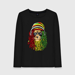 Лонгслив хлопковый женский Rasta lioN, цвет: черный