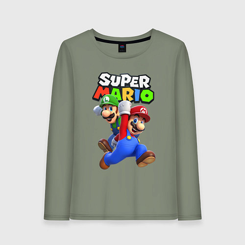 Женский лонгслив Луиджи и Марио / Авокадо – фото 1