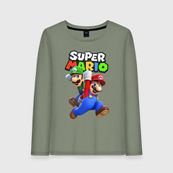 Лонгслив хлопковый женский Луиджи и Марио, цвет: авокадо