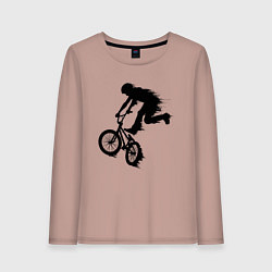 Лонгслив хлопковый женский ВЕЛОСПОРТ BMX Racing ВЕЛОСИПЕДИСТ, цвет: пыльно-розовый