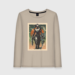 Лонгслив хлопковый женский Viper Valorant Art, цвет: миндальный