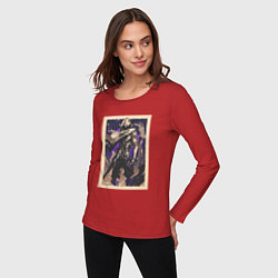 Лонгслив хлопковый женский Omen art, цвет: красный — фото 2