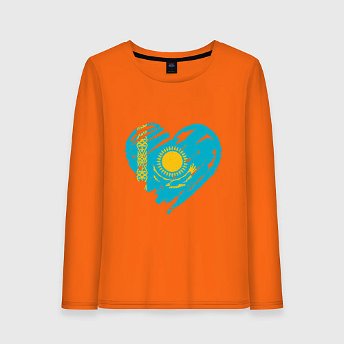 Женский лонгслив Kazakhstan Heart / Оранжевый – фото 1