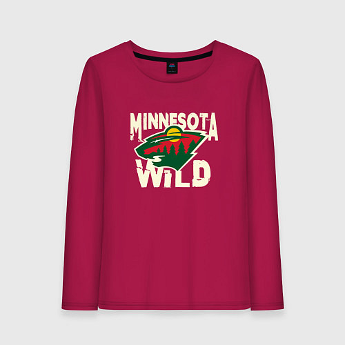 Женский лонгслив Миннесота Уайлд, Minnesota Wild / Маджента – фото 1