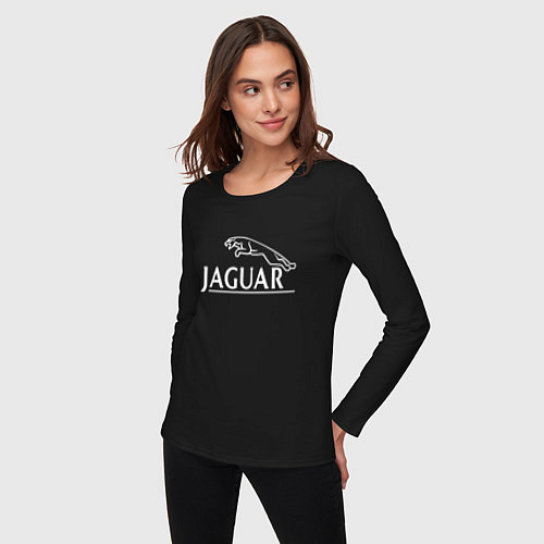 Женский лонгслив Jaguar, Ягуар Логотип / Черный – фото 3