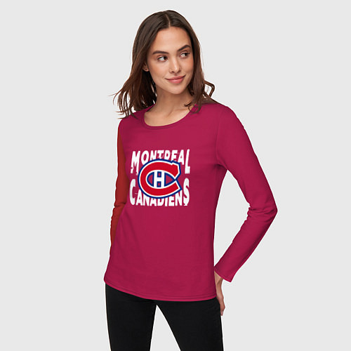 Женский лонгслив Монреаль Канадиенс, Montreal Canadiens / Маджента – фото 3