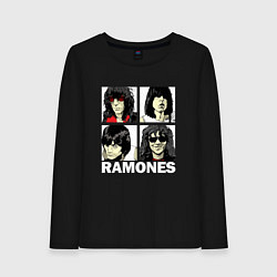 Женский лонгслив Ramones, Рамонес Портреты