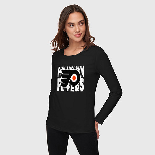 Женский лонгслив Филадельфия Флайерз , Philadelphia Flyers / Черный – фото 3