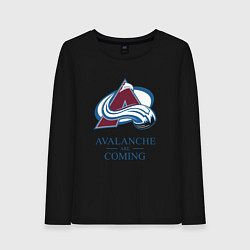 Лонгслив хлопковый женский Colorado Avalanche are coming , Колорадо Эвеланш, цвет: черный