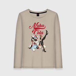 Лонгслив хлопковый женский Fallout Nuka Cola Furry Poster, цвет: миндальный