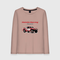Лонгслив хлопковый женский Honda racing team, цвет: пыльно-розовый