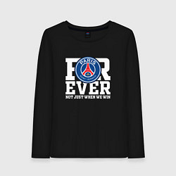 Лонгслив хлопковый женский PSG FOREVER NOT JUST WHEN WE WIN ПСЖ, цвет: черный