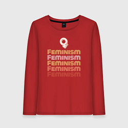 Лонгслив хлопковый женский Feminism - retro, цвет: красный