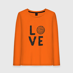Лонгслив хлопковый женский Volleyball - Love, цвет: оранжевый