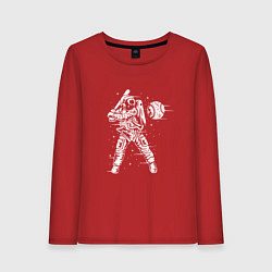 Женский лонгслив Космический бейсбол