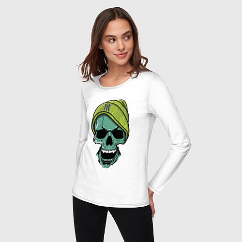 Женский лонгслив New York Yankees Cool skull / Белый – фото 3