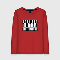 Лонгслив хлопковый женский Manchester United Straight outta Old Trafford, цвет: красный