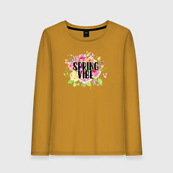 Лонгслив хлопковый женский Spring vibe, цвет: горчичный