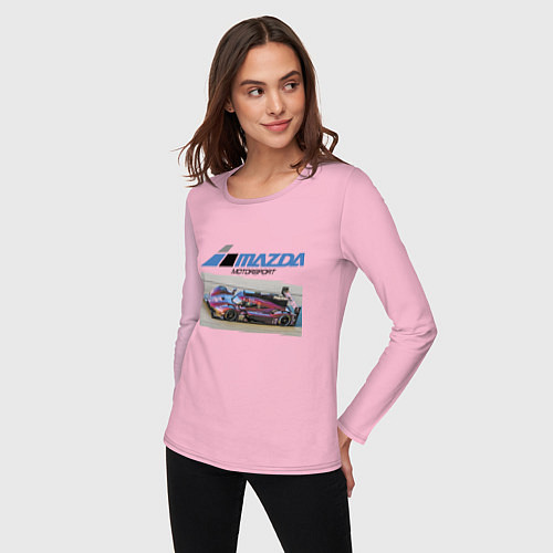 Женский лонгслив Mazda Motorsport Racing team! / Светло-розовый – фото 3