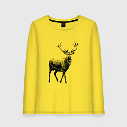 Лонгслив хлопковый женский Черный олень Black Deer, цвет: желтый