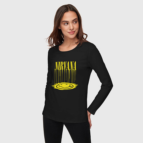 Женский лонгслив Nirvana Логотип Нирвана / Черный – фото 3