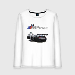 Лонгслив хлопковый женский BMW Motorsport M Power Racing Team, цвет: белый