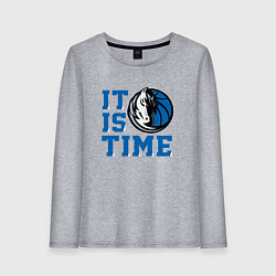 Лонгслив хлопковый женский It Is Dallas Mavericks Time Даллас Мэверикс, цвет: меланж