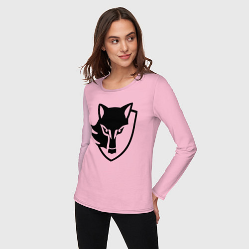 Женский лонгслив Wolf Emblem / Светло-розовый – фото 3