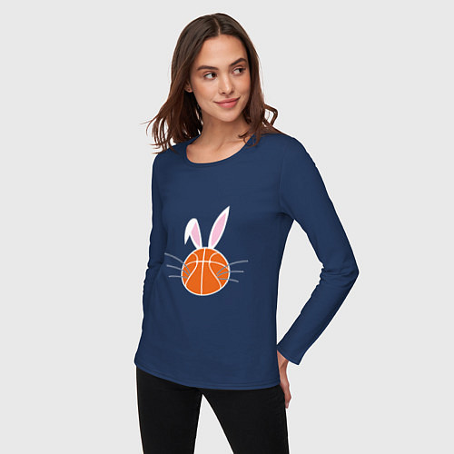 Женский лонгслив Basketball Bunny / Тёмно-синий – фото 3