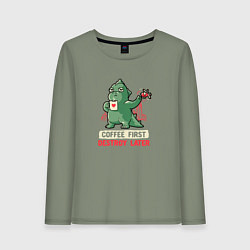 Женский лонгслив Coffee First Destroy Later