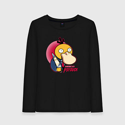 Лонгслив хлопковый женский American Psyduck, цвет: черный