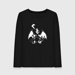 Лонгслив хлопковый женский Пламя Черизарда, цвет: черный