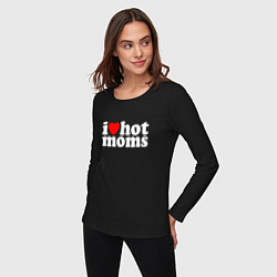 Лонгслив хлопковый женский I LOVE HOT MOMS, цвет: черный — фото 2