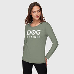 Лонгслив хлопковый женский DOG Trainer, цвет: авокадо — фото 2