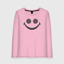 Лонгслив хлопковый женский Smile Volleyball, цвет: светло-розовый