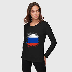 Лонгслив хлопковый женский Music - Russia, цвет: черный — фото 2