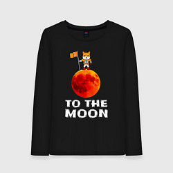 Женский лонгслив Сиба на луне