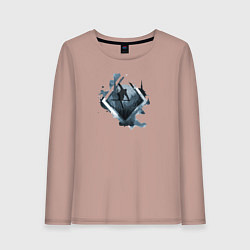 Лонгслив хлопковый женский Горные Лыжи, цвет: пыльно-розовый